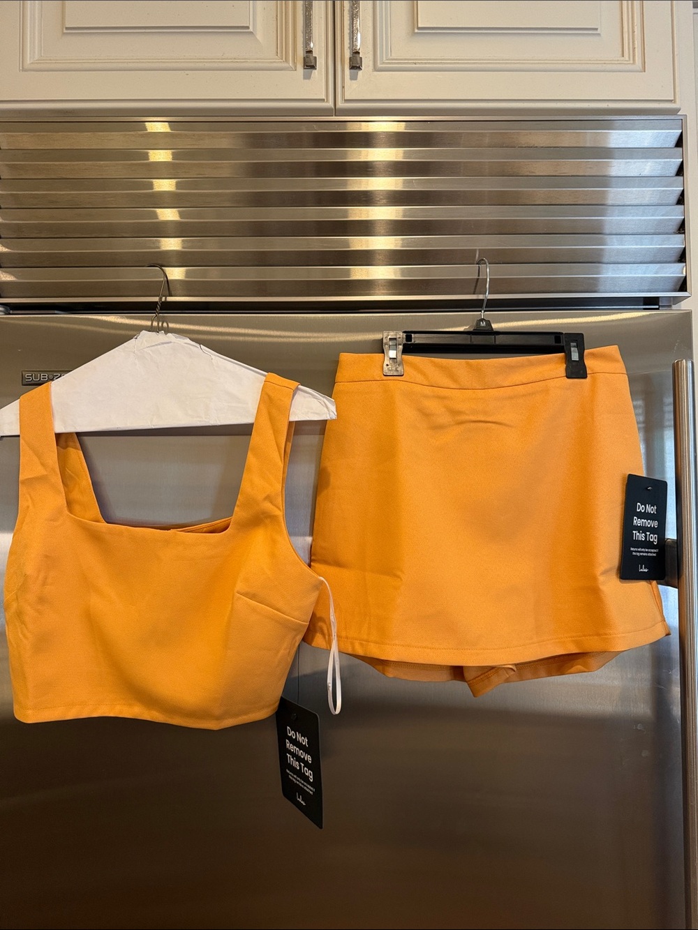 NWT Bright Orange Two-Piece Crop Top + Skort Set SIZE MEDIUM by Lulus
